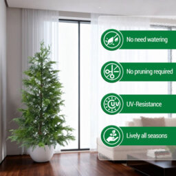 London Boutique 2 Pack 120Cm Pre-Lit Artificial Cypress Trees, Warm White Led Lights, Uv Resistant Faux Plants With Ground Spikes - thumbnail 6