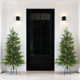 London Boutique 2 Pack 120Cm Pre-Lit Artificial Cypress Trees, Warm White Led Lights, Uv Resistant Faux Plants With Ground Spikes - thumbnail 5