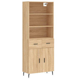 Berkfield Highboard Sonoma Oak 69.5X34X180 Cm Engineered Wood - thumbnail 2
