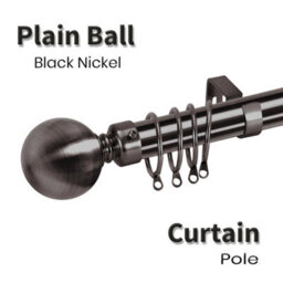 Ameha Curtain Metal Pole Extendable Curtain Rod,60mm Finials, Ring,brackets And Fitting Set (120-210Cm, 48''- 84'',black Nickel) - thumbnail 5