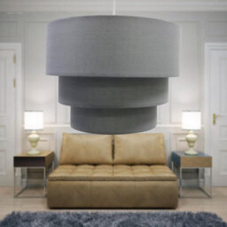 First Choice Lighting Pair Of Dark Grey 3 Tier Ceiling Light Shades - thumbnail 7