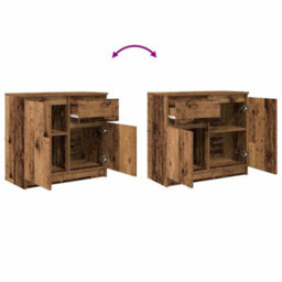 Berkfield Sideboard With Drawer Old Wood 71X35X65 Cm Engineered Wood - thumbnail 9