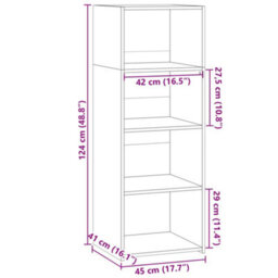 Berkfield Highboard Concrete Grey 45X41X124 Cm Engineered Wood - thumbnail 9