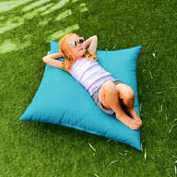 rucomfy Beanbags Rucomfy Indoor Or Outdoor Water Resistant  Floor Cushion Beanbag - Turquoise Versatile Lounge Pillow - thumbnail 1