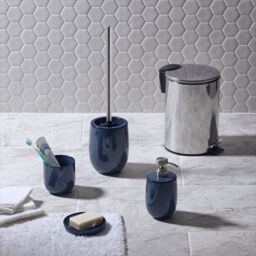 GoodHome Boann Gloss Blue Reactive Glaze Effect Ceramic Soap Dish - thumbnail 5