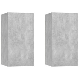 Berkfield Tv Cabinets 2 Pcs Concrete Grey 30.5X30X60 Cm Engineered Wood - thumbnail 2