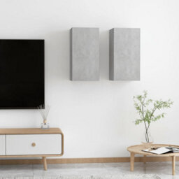 Berkfield Tv Cabinets 2 Pcs Concrete Grey 30.5X30X60 Cm Engineered Wood - thumbnail 1