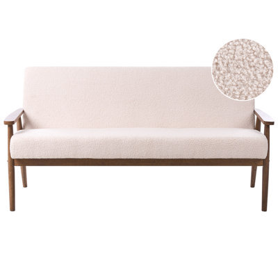 Beliani Sofa 3 Seater Esrum Boucle Dark Brown/ Beige - image 1