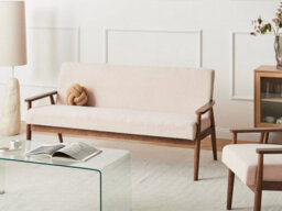 Beliani Sofa 3 Seater Esrum Boucle Dark Brown/ Beige - thumbnail 2