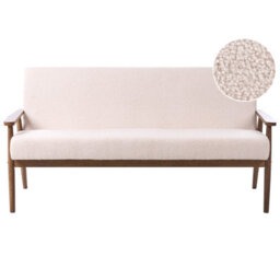 Beliani Sofa 3 Seater Esrum Boucle Dark Brown/ Beige - thumbnail 1