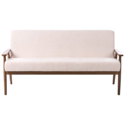 Beliani Sofa 3 Seater Esrum Boucle Dark Brown/ Beige - thumbnail 4