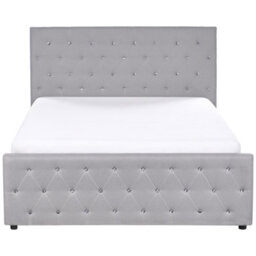 Beliani Ottoman Bed Fabric Amiens 140 X 200 Cm (Eu Double) Light Grey - thumbnail 6