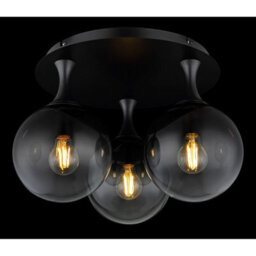 Luminosa Lighting Luminosa Dalton Shade Cluster Ceiling Light Matt Black Balls Smoke Glass Shade 3X E27 - thumbnail 3