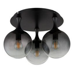 Luminosa Lighting Luminosa Dalton Shade Cluster Ceiling Light Matt Black Balls Smoke Glass Shade 3X E27 - thumbnail 2
