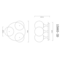 Luminosa Lighting Luminosa Dalton Shade Cluster Ceiling Light Matt Black Balls Smoke Glass Shade 3X E27 - thumbnail 5