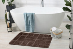 RugsX Bathroom Rug Supreme Lines, Non-Slip, Soft - Brown 60X100 Cm - thumbnail 3