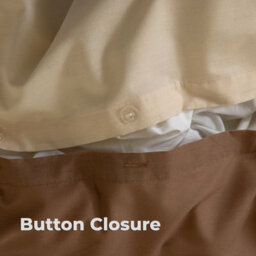 MHG Living Reversible 100% Cotton Duvet Cover Set With Pillowcases - Soft & Breathable Brown Bedding, Button Closure - Super King - thumbnail 6