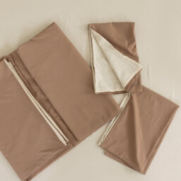 MHG Living Reversible 100% Cotton Duvet Cover Set With Pillowcases - Soft & Breathable Brown Bedding, Button Closure - Super King - thumbnail 7