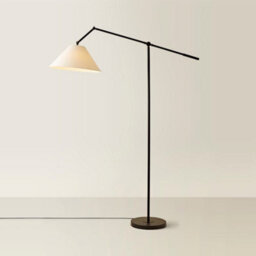 Valuelights Layla Black Adjustable Floor Lamp With Linen Shade - thumbnail 3