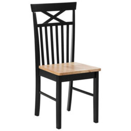 Beliani Set Of 2 Dining Chairs Black And Light Wood - Traditional Scandinavian Style Comfortable Ergonomic Seating - thumbnail 5