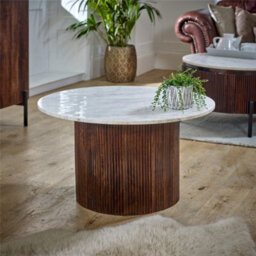 Worcester Ruby Mango Wood Coffee Table With Marble Top - thumbnail 1