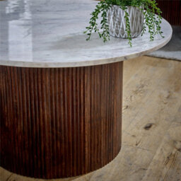 Worcester Ruby Mango Wood Coffee Table With Marble Top - thumbnail 3