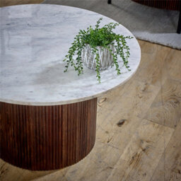 Worcester Ruby Mango Wood Coffee Table With Marble Top - thumbnail 5