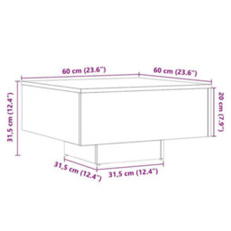 Berkfield Coffee Table Old Wood 60X60X31.5 Cm Engineered Wood - thumbnail 9