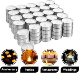 SolaDirect 8-Hour Tea Lights Candles, 200 Pack, Long Burning Tealights Candle, Unscented White Tea Lights - Ideal Night Light Candles - thumbnail 3
