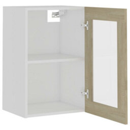 Vidaxl Hanging Glass Cabinet Lyon Sonoma Oak 40X31X60 Cm Engineered Wood - thumbnail 5