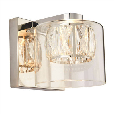 Luminosa Lighting Luminosa Verina 1 Light Wall Chrome, Glass, G9