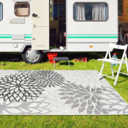 Homeart Outdoor Indoor Rug, Easy Clean, Uv Weather Resistant Rug For Patio, Gardenbellis Black, Grey,180X270Cm - thumbnail 3