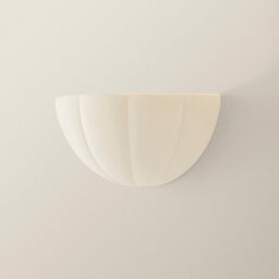 Valuelights Leonardo Paint-Me Plain Ceramic Scallop Flush Wall Sconce Light - thumbnail 3