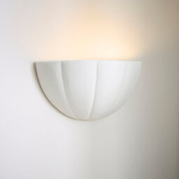 Valuelights Leonardo Paint-Me Plain Ceramic Scallop Flush Wall Sconce Light - thumbnail 1