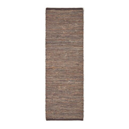 Homescapes Madras Leather Hemp Rug Brown, 66 X 200 Cm - thumbnail 2