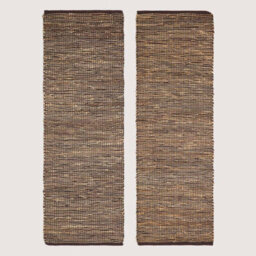 Homescapes Madras Leather Hemp Rug Brown, 66 X 200 Cm - thumbnail 5