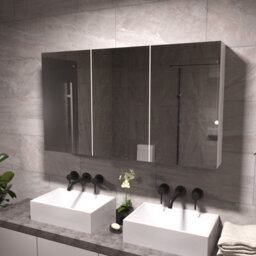 Nes Home Mccann 900mm 3 Door Mirror Cabinet White - thumbnail 3