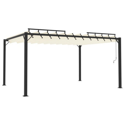 Berkfield Modern Gazebo With Louvered Roof 3X4 M Cream Fabric And Aluminium - image 1