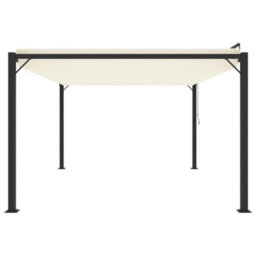 Berkfield Modern Gazebo With Louvered Roof 3X4 M Cream Fabric And Aluminium - thumbnail 4