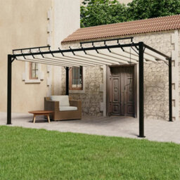 Berkfield Modern Gazebo With Louvered Roof 3X4 M Cream Fabric And Aluminium - thumbnail 2