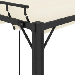 Berkfield Modern Gazebo With Louvered Roof 3X4 M Cream Fabric And Aluminium - thumbnail 6