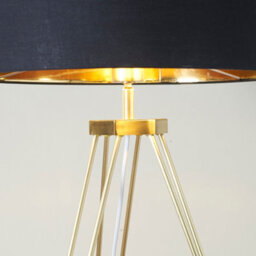 Valuelights Aero Modern Gold Hairpin Design Tripod Floor Lamp With Black/gold Drum Shade - Includes 6W Led Gls Bulb 3000K - thumbnail 4