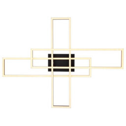 Luminosa Lighting Luminosa Dakari 80X60Cm Integrated Led Semi Flush Ceiling Light Matt Black, Gold 3X Led 3000K - thumbnail 4