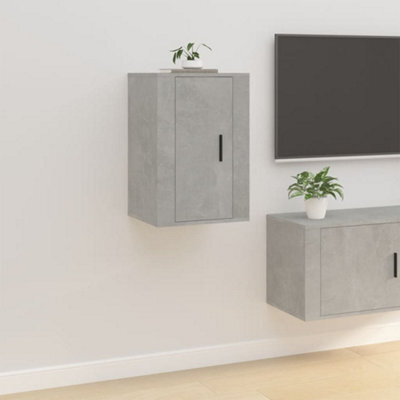 Berkfield Wall Mounted Tv Cabinet Concrete Grey 40X34.5X60 Cm - image 1