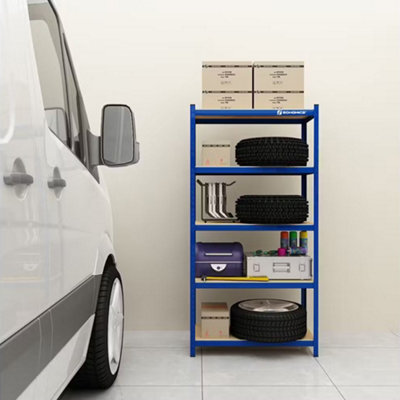 Songmics Steel Shelving Unit, 5-Level Storage Solution, Tool-Free Setup, Garage And Shed Organization, Blue