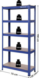 Songmics Steel Shelving Unit, 5-Level Storage Solution, Tool-Free Setup, Garage And Shed Organization, Blue - thumbnail 2