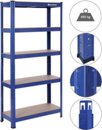 Songmics Steel Shelving Unit, 5-Level Storage Solution, Tool-Free Setup, Garage And Shed Organization, Blue - thumbnail 3