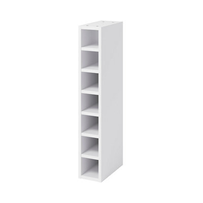GoodHome Caraway Matt White Tall Wine Rack, (H)900mm(W)150mm