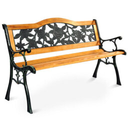 Costway Outdoor Garden Bench Loveseat 2 Seater Park Chair Wood Slats Seat Weather Proof - thumbnail 1
