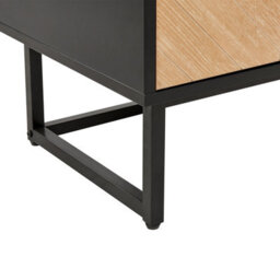 Beliani Nordic Living Sideboard Black And Light Wood 2-Door, 800 X 400 X 800mm - thumbnail 7